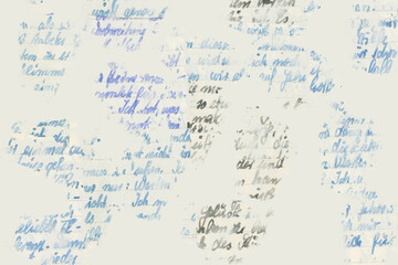 Handwritten fragments from a diary written with blue and black ink