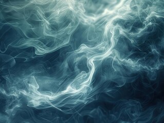 Fototapeta premium Smoke textures with dynamic swirls, ethereal and mysterious, Digital, Cool tones, Illustration, Visual depth