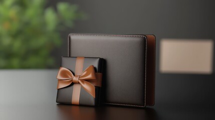 Elegant Leather Wallet and Gift Box Display