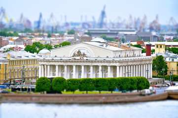 ST PETERSBURG, RUSSIA - JUNE 19, 2015. Aerial view of Saint Petersburg Stock Exchange or Bourse...