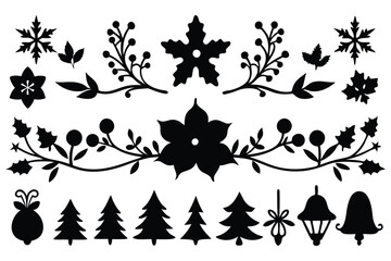This elegant  floral Christmas border design showcases intricate floral patterns, perfect for holiday cards, festive decorations, and seasonal digital templates. Ideal for creative prints and projects