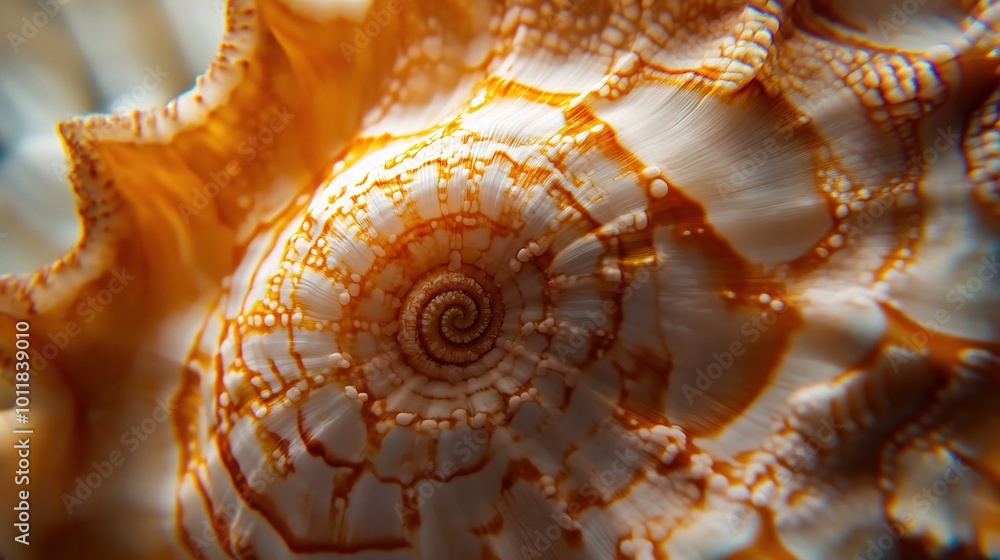 Poster intricate detail of a shell in close-up view