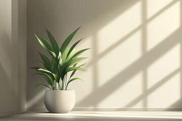 Image of a Houseplant in a Modern Pot, Copy space
