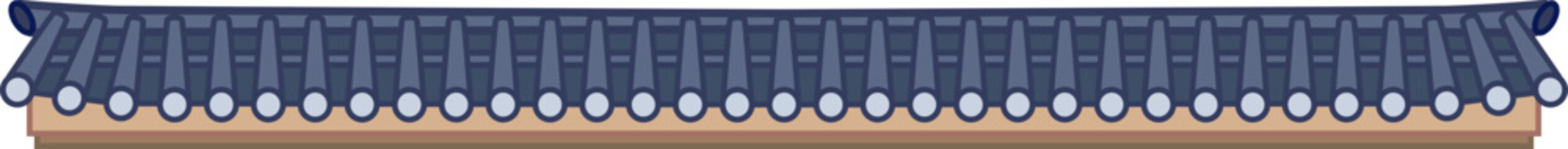 전통 한옥 가옥 지붕 테두리 그래픽 일러스트 장식 요소