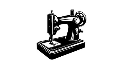Fototapeta premium Sewing machine silhouette vector illustration.