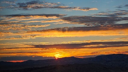 sunset over the mountains