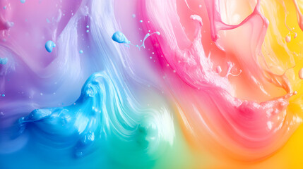 Obraz premium The colorful pastel liquids mixed together look beautiful.