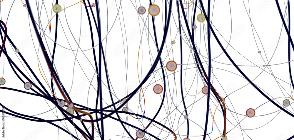 Poster Abstract digital connection dots and lines. Technology background. Network connection structure. Plexus effect. 3d