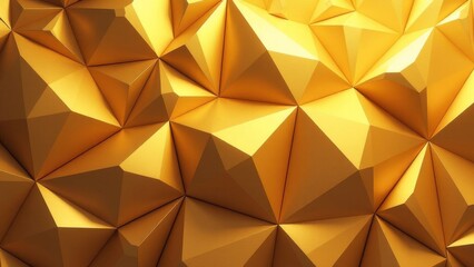 Fototapeta premium Golden 3D triangles for the wall.