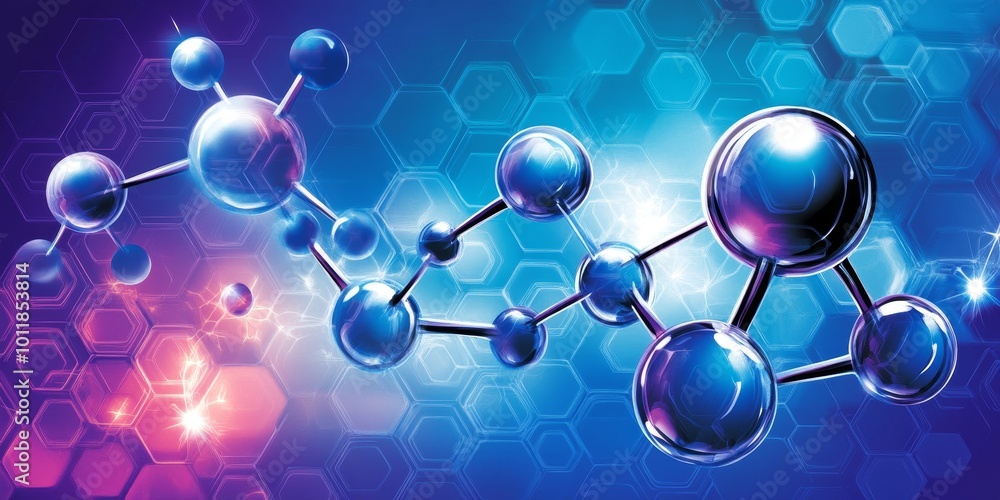 Aufkleber molecular information transfer: illustrate the concept of information transfer between molecules, wi