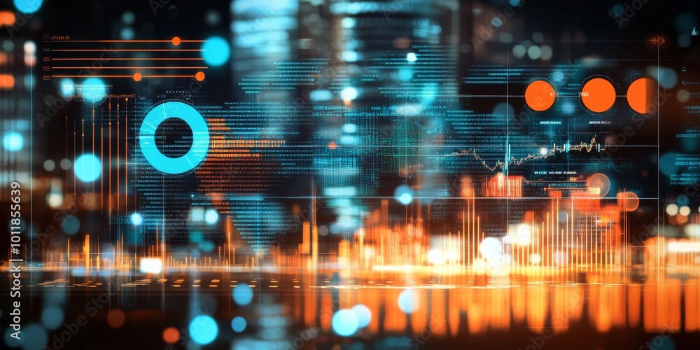 Poster Key Performance Indicators (KPIs) for Digital Transformation: Illustrate a dashboard displaying KPIs relevant to digital transformation success, such as customer satisfac