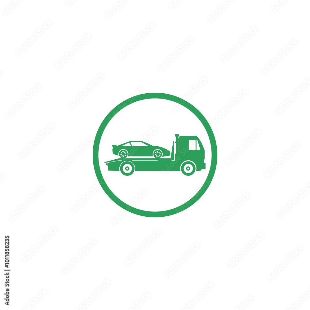 Poster car tow icon isolated on transparent background