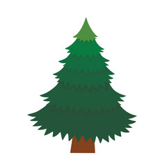 Christmas tree without decorations. Merry Christmas and a happy new year. Flat vector illustration.