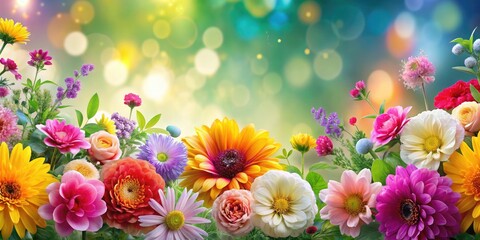 Beautiful Floral Border Design with Vibrant Flowers on a Soft Background for Creative Projects