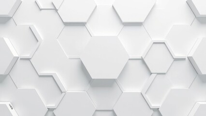 Naklejka premium Background with white hexagons 3D rendering.
