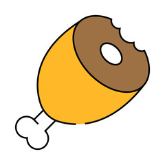 meat leg line icon vector. meat leg sign. isolated symbol illustration