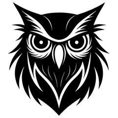 Owl head silhouette vector illustration