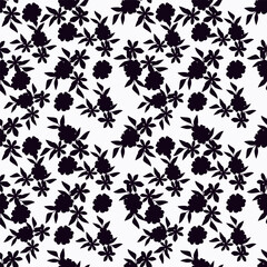 Naklejka premium White background vector seamless pattern with delicate flowers for textile and fabric print and other uses.
