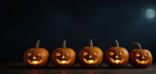 Halloween event background with charming upscale pumpkins