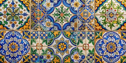 Beautiful Portuguese Tiles Featuring Traditional Patterns and Vibrant Colors in Decorative Arrangement