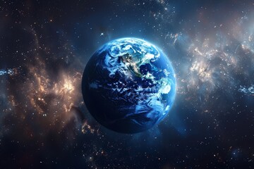 Obraz premium Stunning earth from space with cosmic clouds