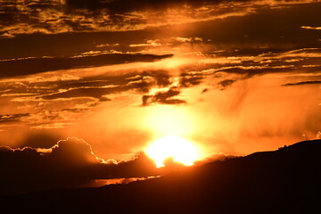 sunset in the mountains