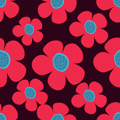 Beautiful pattern with flowers and leaf. Floral vector illustration.