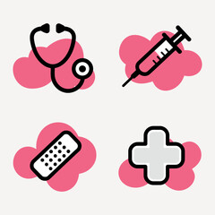  medical icon set in flat design