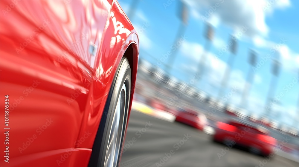 Poster high-speed race track action - capturing the thrill of motion and adrenaline-fueled decisions in a d