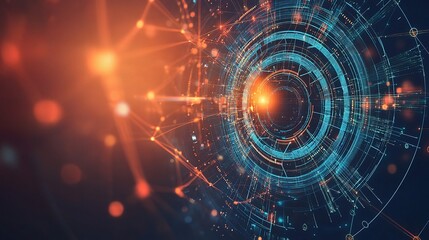 Obraz premium Abstract Digital Network with Futuristic Elements