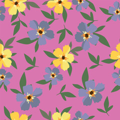 textile design with cute flowers pattern image