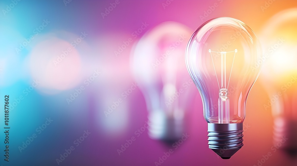 Poster creative spark illuminating ideas in a dynamic energy field - a vibrant light bulb moment symbolizin