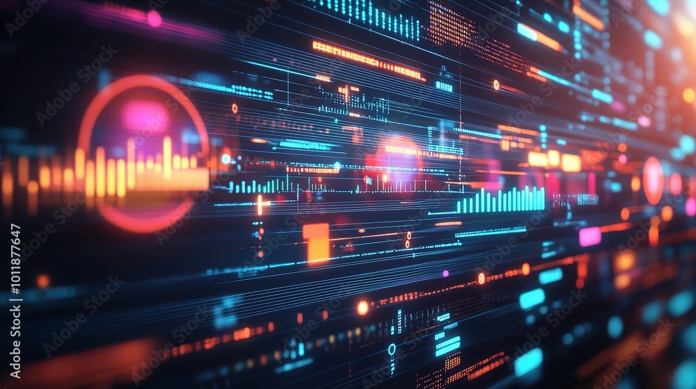 Poster abstract digital data visual representation
