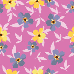 Fototapeta premium textile design with cute flowers pattern image