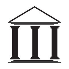 Obraz premium bank building icon on white