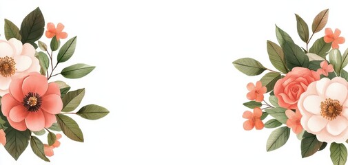 Naklejka premium Beautiful floral arrangement with soft colors, perfect for greeting cards, invitations, or decorative backgrounds.