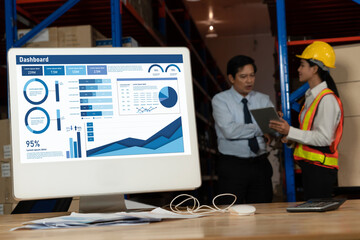 Business data dashboard provide business intelligence analytic for marketing strategy planning snugly with big data set to analyze customer demands and foreseeing business future