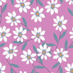 textile design with cute flowers pattern image