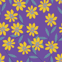 textile design with cute flowers pattern image