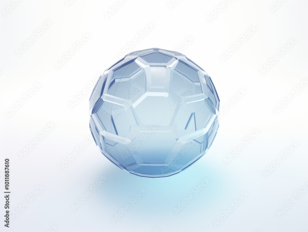 Poster futuristic geometric sphere featuring intricate hexagonal patterns. ideal for technology, digital ar
