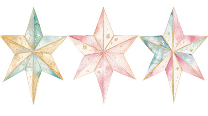 Obraz premium Watercolor Stars with Gold Glitter.