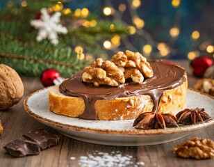 Winterliche Scheibe Brot