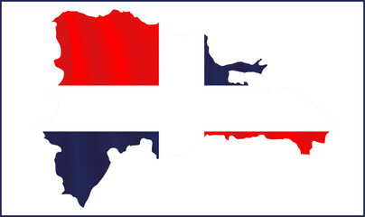 Dominican Republic Flag Design and Blue and Dominican Republic Map Design