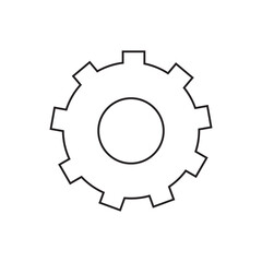 Minimal gear icon logo design vector template
