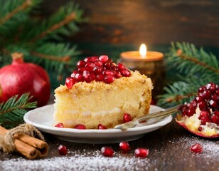 Stück Streuselkuchen im Winter