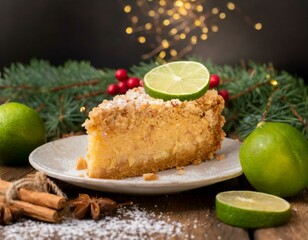 Stück Streuselkuchen im Winter