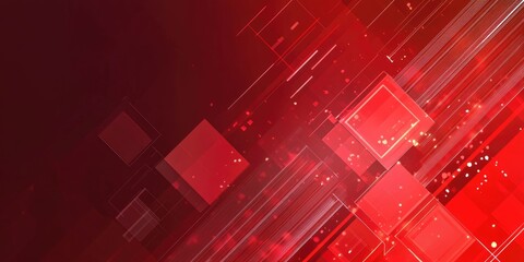 Abstract Futuristic Business Design: Red Square Gradient Technology Illustration
