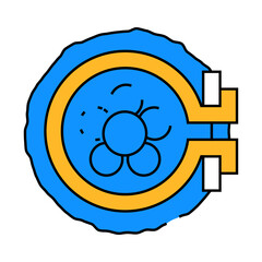 embroidering flower in embroidery hoop line icon vector. embroidering flower in embroidery hoop sign. isolated symbol illustration