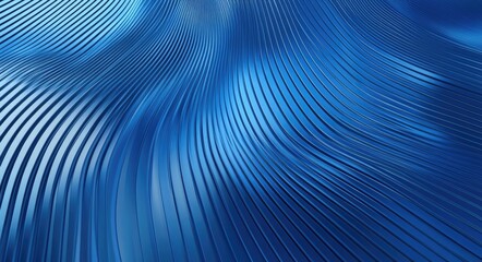 Elegant Blue Abstract Art with Geometric Shapes and Smooth Lines
