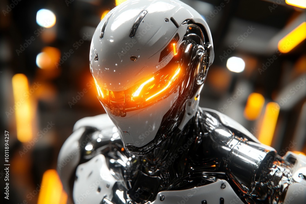 Poster the power of technology embodied in a humanoid robot design.